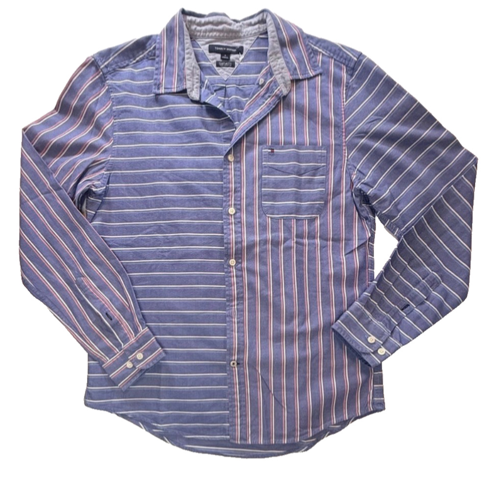 Tommy Hilfiger Multi-Directional Stripe Button-Down Shirt MEDIUM SIZE